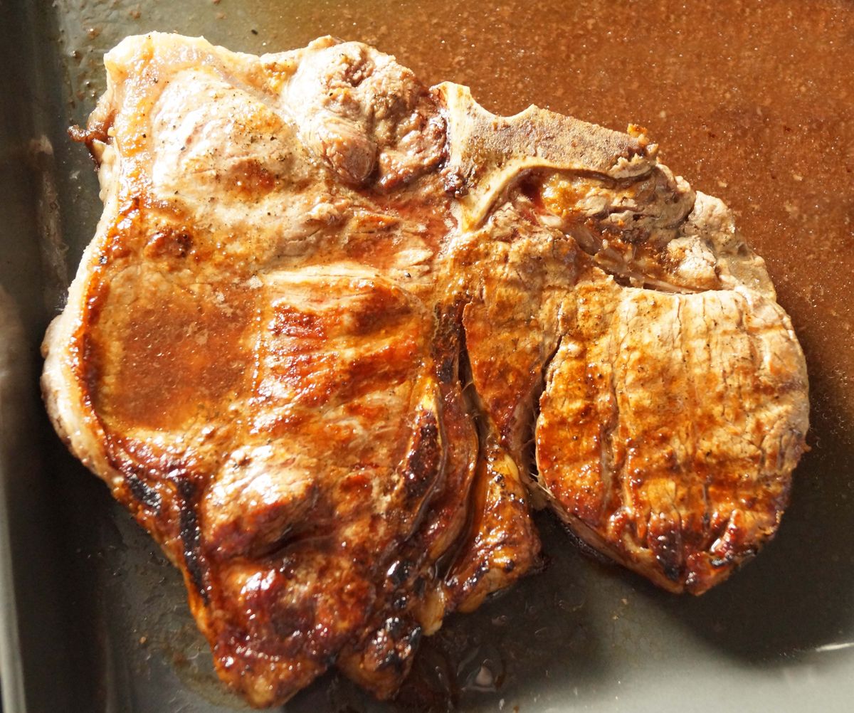 lecker gegrllt und dann für 15 min. bei 90°C grad in den Ofen