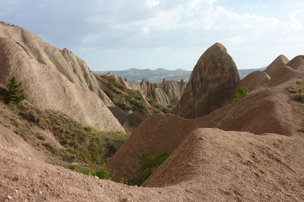 Het landschap in Cappadocië, Turkije